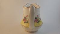 Vintage 1950s Sadler Creamer Gold Trimmed, Yellow and Pink Daisy Yellow Ringed Numbered - Treasure Valley Antiques & Collectibles