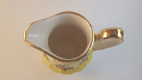 Vintage 1950s Sadler Creamer Gold Trimmed, Yellow and Pink Daisy Yellow Ringed Numbered - Treasure Valley Antiques & Collectibles