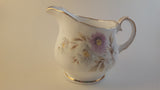 Vintage 1950s Duchess Bone China Creamer Gold Trimmed Purple and White Floral Decor - Treasure Valley Antiques & Collectibles
