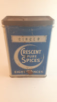 1940s Crescent Pure Spices Ginger Tin (Still has product inside) Seattle, Washington - Treasure Valley Antiques & Collectibles