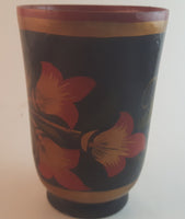Vintage 1970s Khokhloma USSR Russia Wood Cup Vase Folk Art - Treasure Valley Antiques & Collectibles