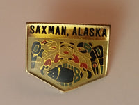 Vintage Saxman Alaska Souvenir Collectible Pin - Treasure Valley Antiques & Collectibles