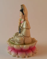 Vintage Buddha Goddess Painted Ceramic Statue Figurine - Treasure Valley Antiques & Collectibles