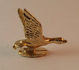Vintage Miniature Metal Gold-Look Goose Figurine - Treasure Valley Antiques & Collectibles