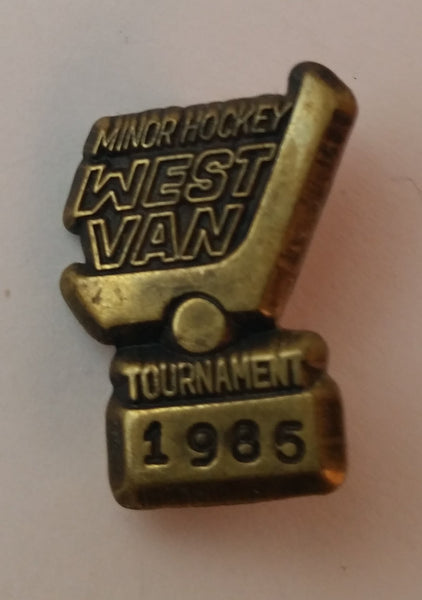 Collectible 1985 West Vancouver Minor Hockey Tournament Pin - Treasure Valley Antiques & Collectibles
