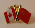 Vintage Civil Aviation Administration of China CAAC Airlines Pilots Tie Pin China Canada Flags - Treasure Valley Antiques & Collectibles