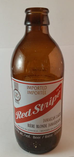 Red Stripe Jamaican Lager Brown Amber Beer Bottle Brewed in Kingston, Jamaica No Chips - Treasure Valley Antiques & Collectibles