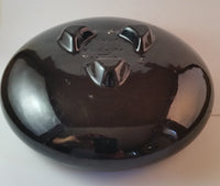 1970s Haeger Pottery Tri Footed Black Glazed Bulb Planter Bowl Mold 8443 USA - Treasure Valley Antiques & Collectibles