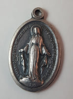 Early 20th Century Saint Catherine Labouré Miraculous Medal of Virgin Mary Rosary Pendant Italy - Treasure Valley Antiques & Collectibles