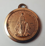 Early 20th Century Saint Catherine Labouré Miraculous Medal Virgin Mary Rosary Copper Look Pendant - Treasure Valley Antiques & Collectibles
