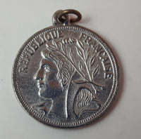 Early 1900s Republic Francaise French Coin Necklace Pendant - Treasure Valley Antiques & Collectibles