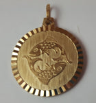 Vintage Original Canadian Aboriginal Salmon Fish Gold Tone Necklace Pendant - Treasure Valley Antiques & Collectibles
