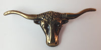 Vintage 1960s Texas Longhorn Bull Bronze Tie Clip - Treasure Valley Antiques & Collectibles