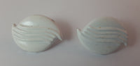 Vintage Shell Shape White Clip On Earrings - Treasure Valley Antiques & Collectibles