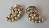 Vintage Pearl with Gold Tone Clip On Earrings - Treasure Valley Antiques & Collectibles