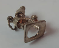 Vintage 1970s Silver Look Microscope Charm Pendant - Treasure Valley Antiques & Collectibles