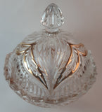 Vintage Princess House Germany 24% Lead Crystal Gold Trim Candy Dish With Lid - Treasure Valley Antiques & Collectibles