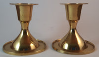 Set of 2 1970s Gold Brass Candle Stands - Treasure Valley Antiques & Collectibles