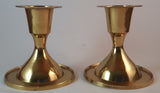 Set of 2 1970s Gold Brass Candle Stands - Treasure Valley Antiques & Collectibles