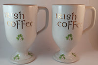 Set of 2 1950s White Wade Ireland Porcelain Irish Coffee Mug with Gold Trim and Lettering - Treasure Valley Antiques & Collectibles