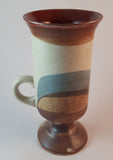 Vintage 1970s Japanese Hand-painted Otagiri Stoneware Pedestal Coffee Mug - Treasure Valley Antiques & Collectibles