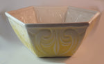 Vintage California Calif. U.S.A. 1306 Yellow and White Hexagon Shaped Pottery Planter - Treasure Valley Antiques & Collectibles