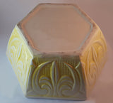 Vintage California Calif. U.S.A. 1306 Yellow and White Hexagon Shaped Pottery Planter - Treasure Valley Antiques & Collectibles