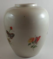 Vintage 1960s Takahashi Hand Decorated DEW Japan Butterflies Flowers Vase - Treasure Valley Antiques & Collectibles