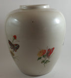 Vintage 1960s Takahashi Hand Decorated DEW Japan Butterflies Flowers Vase - Treasure Valley Antiques & Collectibles