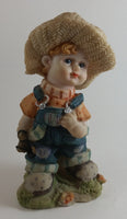Vintage Cute Farm Girl Resin Figurine - Sabre of Montreal - Treasure Valley Antiques & Collectibles