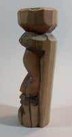 Vintage 1970s Hand Carved Wood Tiki Totem Head - Treasure Valley Antiques & Collectibles
