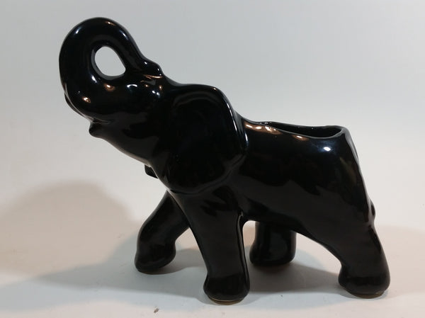 1950s McMaster Pottery Black Elephant Planter - Treasure Valley Antiques & Collectibles