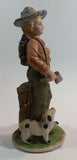 Vintage 1960s Ardco Taiwan Porcelain Bisque Female Woodsman with Dog Figurine - Treasure Valley Antiques & Collectibles