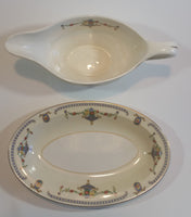 Rare 1930s Johnson Bros England Pareek "The Adam" Gravy Boat and Saucer Plate - Treasure Valley Antiques & Collectibles