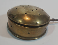 Antique Large English Brass Bed Warmer with Long Handle Hearth Ware - Treasure Valley Antiques & Collectibles