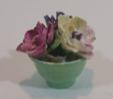 Vintage Staffordshire Bone China Porcelain Floral Flower Bouquet (Green Planter) - Treasure Valley Antiques & Collectibles