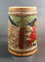 1950s German Oktoberfest Beer Stein Cabin Woodsman Life Made in Japan - Treasure Valley Antiques & Collectibles