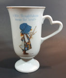 Rare 1982 Holly Hobbie "Blue Girl" Porcelain Tall Tea Cup with Gold Trim