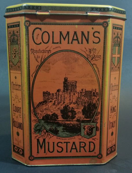 Vintage 1980s Reproduction Replicans Bedford, England Colman's Mustard Storage Tin - Treasure Valley Antiques & Collectibles