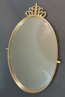 19th Century Gold Gilt Oval Crown Top Mirror - Treasure Valley Antiques & Collectibles
