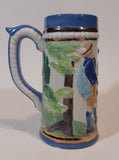 1960s Blue and White with Gold Trim German Beer Stein Signed "by ELM"