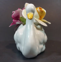 Beautiful 1960s Chorley England Bone China Porcelain Swan Flower Bouquet - Treasure Valley Antiques & Collectibles