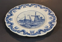 Vintage Delft Blue Sailboats and Windmill Rotterdam Wall Plate - Treasure Valley Antiques & Collectibles