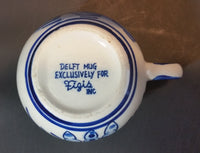 1980s Exclusive "Figis INC" Delft Blue Windmill and Flowers Mug - Treasure Valley Antiques & Collectibles