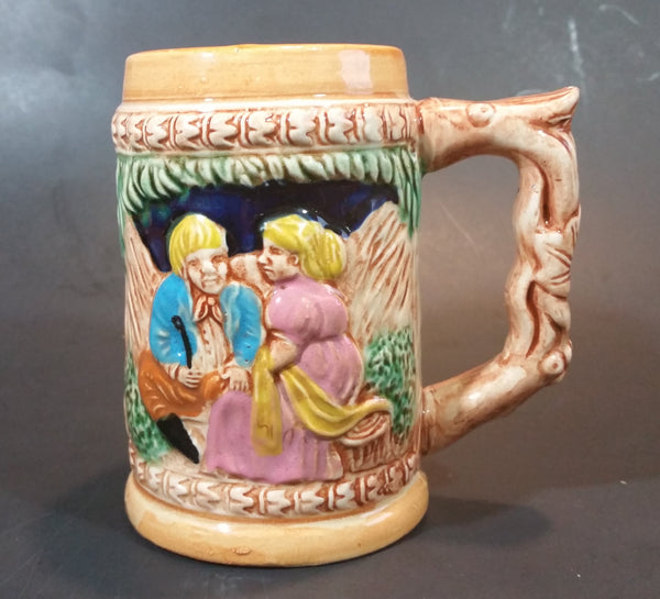 1950s German Oktoberfest Beer Stein Woman and Man Sitting Made in Japan - Treasure Valley Antiques & Collectibles