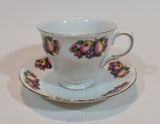 1959-1964 Queen Anne Bone China Fruit Pattern 8248 Teacup and Saucer