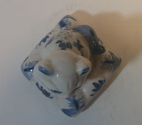 Vintage Delft Holland Cat on Windmill Pillow Figurine - Treasure Valley Antiques & Collectibles