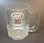 1970s A & W Root Beer Logo 4 1/8" Clear Glass Mug - Treasure Valley Antiques & Collectibles
