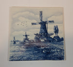 Vintage Delft Blue Hand Painted Windmill with Shoreline Holland Tile - Treasure Valley Antiques & Collectibles
