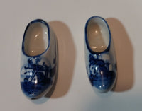 Vintage Delft Blue Miniature Hand Painted Porcelain Windmill Shoes Numbered 055 - Treasure Valley Antiques & Collectibles